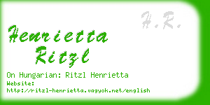 henrietta ritzl business card